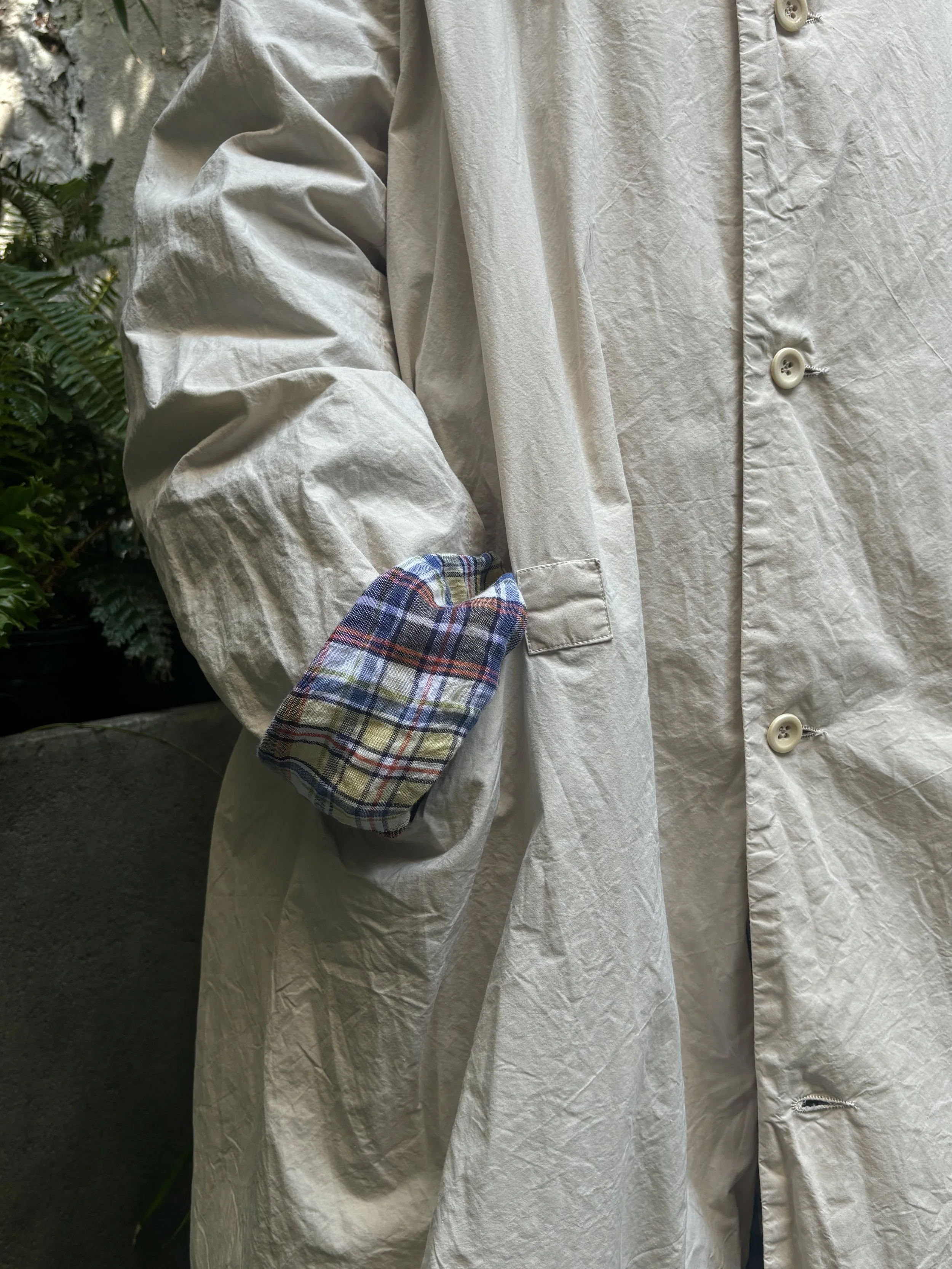 180 The Store coat detail with plaid pocket